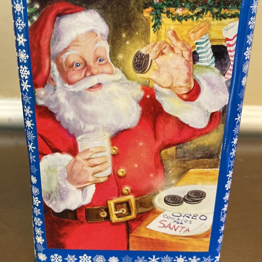 Oreo Cookie Santa Claus Milk Carton Christmas Collector Tin - 2005